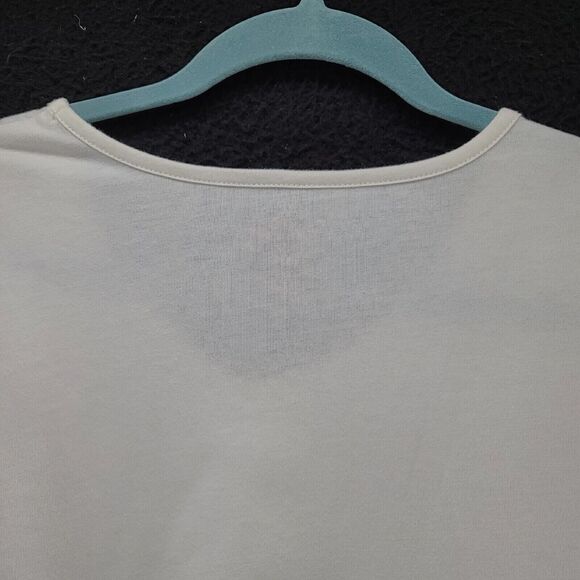 Coral Bay Womens T-Shirt White Size PL Cotton Blend Short Sleeve Pullover - Picture 12 of 13